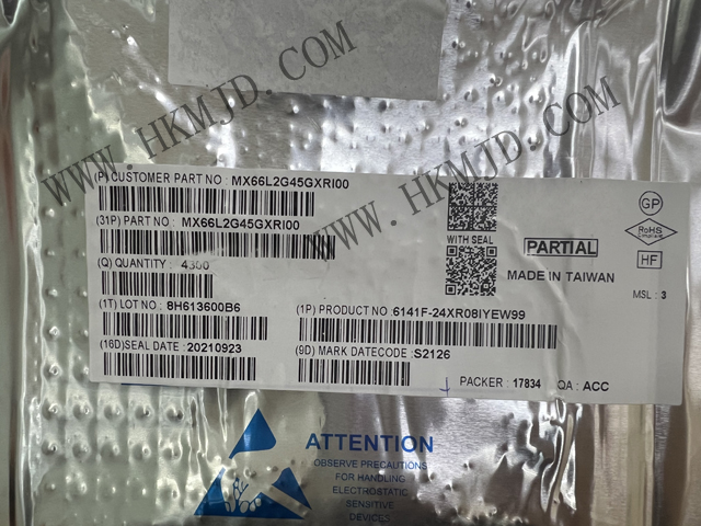 全新原裝 MXIC MX66L2G45GXRI00 串行NOR閃存 2Gb SPI - 四 I/O，DTR