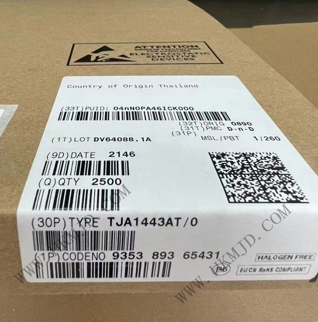 （分銷(xiāo)NXP）CAN 接口IC TJA1443AT、TJA1443AT/0Z 帶睡眠模式的高速 CAN 收發(fā)器