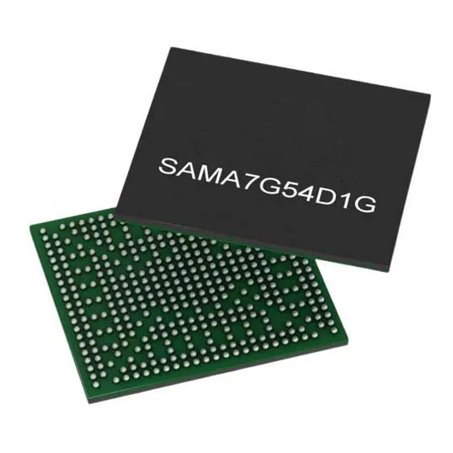 Microchip SAMA7G54D1GT-I/4UB ARM Cortex A7 微處理器 MPU，帶 MIPI 攝像頭和 1Gb 集成 DDR3L