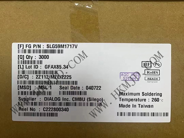 全新SLG59M1717V 高性能 4 mΩ、5 A 單通道 nFET 負(fù)載開關(guān)