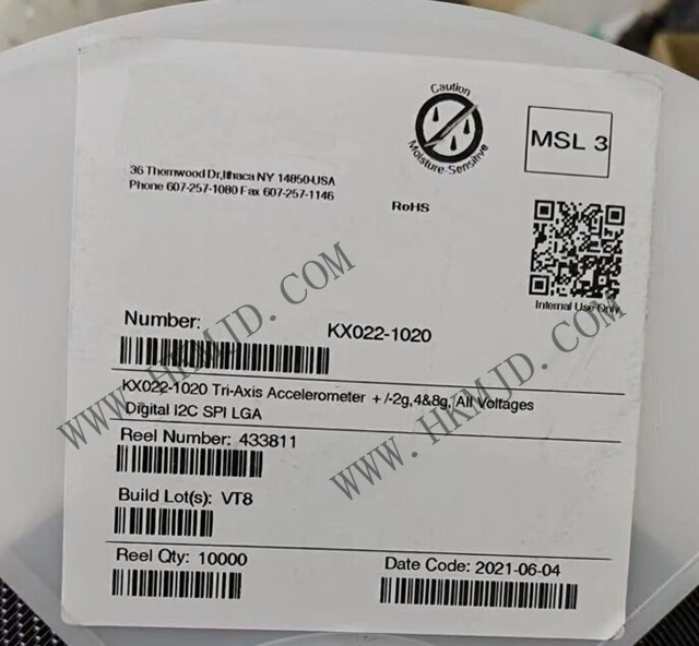 運動傳感器_KX022-1020_加速計 X，Y，Z 軸 ±2g，4g，8g 0.39Hz ~ 800Hz 12-LGA