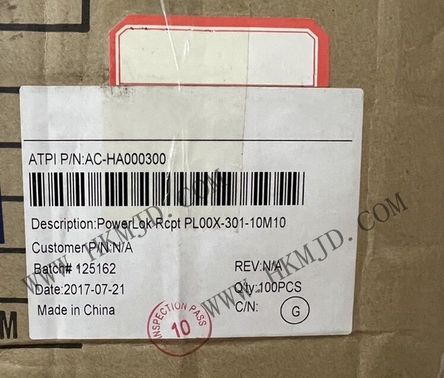 安費(fèi)諾 PowerLok? PL00X-301-10M10 電動汽車連接器 —— GEN 1 單極 1000V/300A 高壓插座