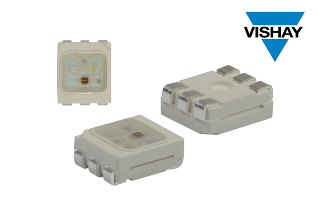 Vishay推出用于車內(nèi)照明、RGB顯示屏和背光的新款三色LED